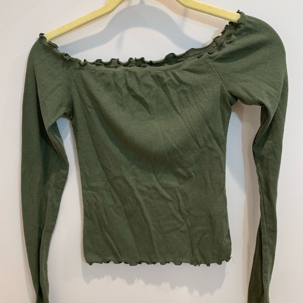Hollister Off the Shoulder Ribbed Long Sleeve